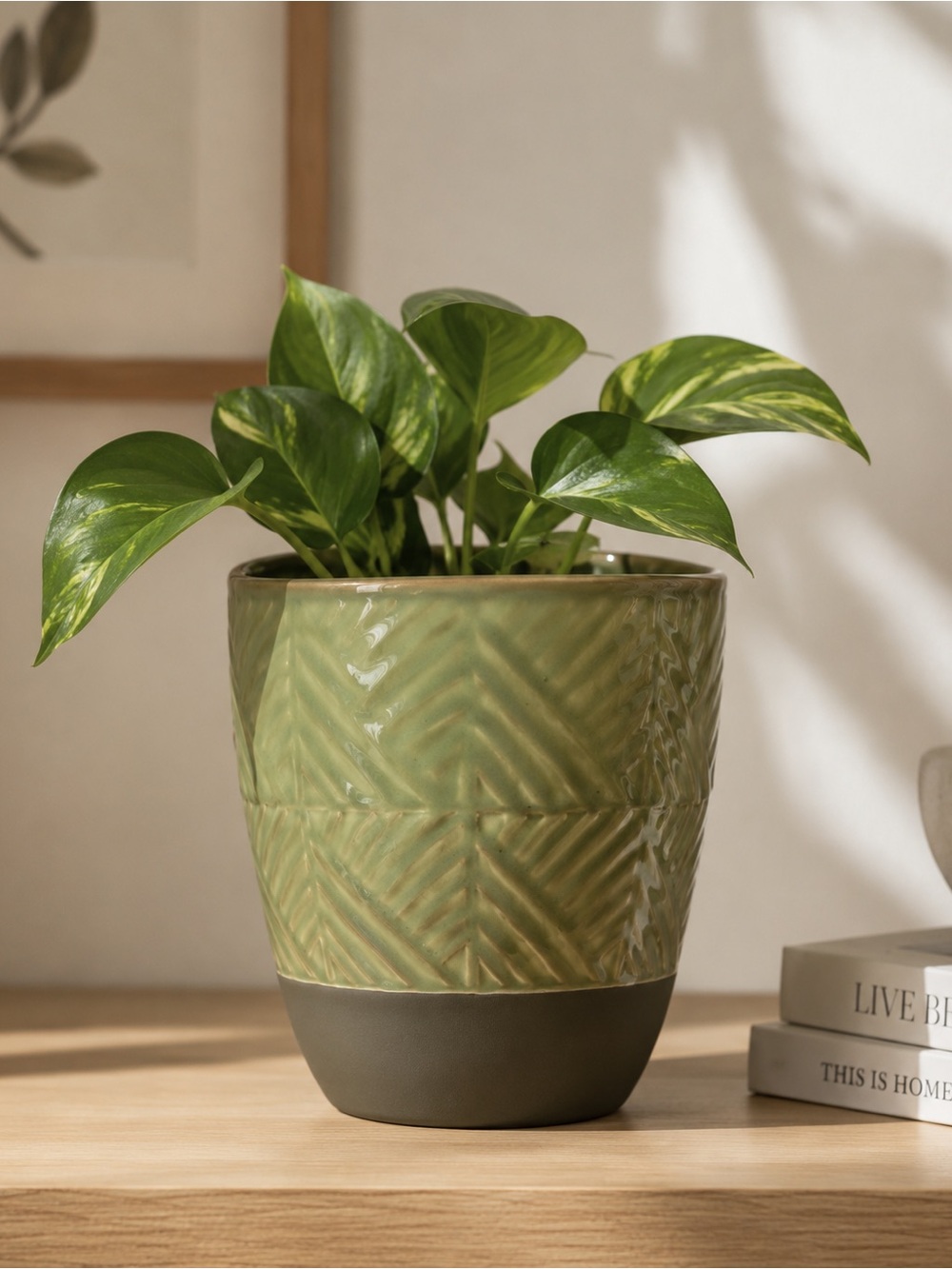Beautiful glazed ceramic planter